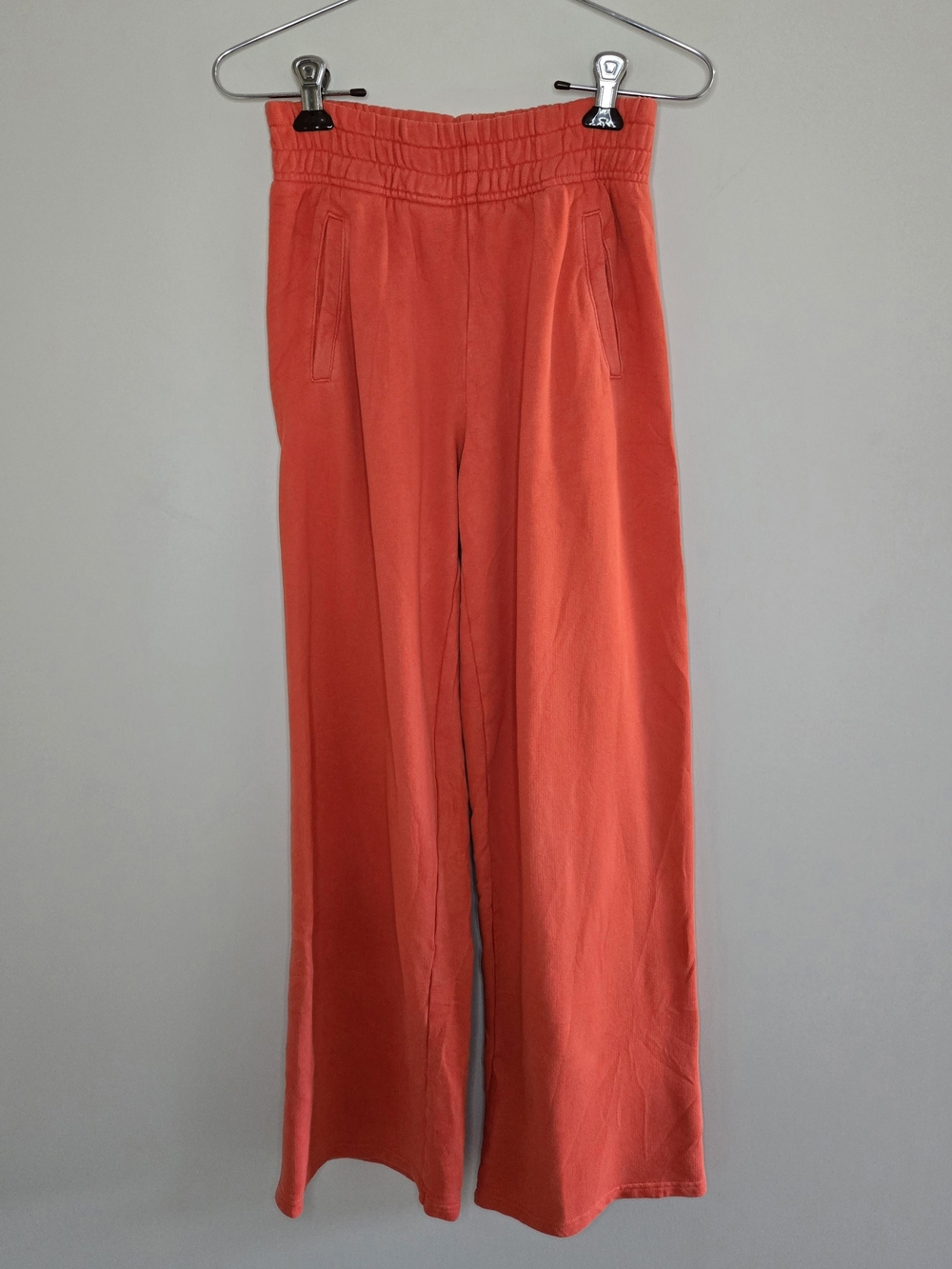 Aerie bold orange wide-leg lounge high waist sweatpants, elastic waist, xxs, new